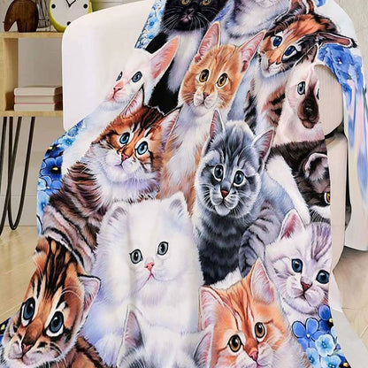 Kat-Themen Kuschelfleece-Decke