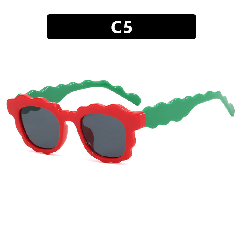 Damen modische Sonnenbrille mit gewelltem Rahmen Brehn
