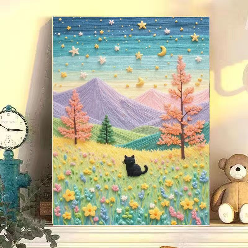 Verspielt Katze Landschaft Leinwand Kunst Brehn