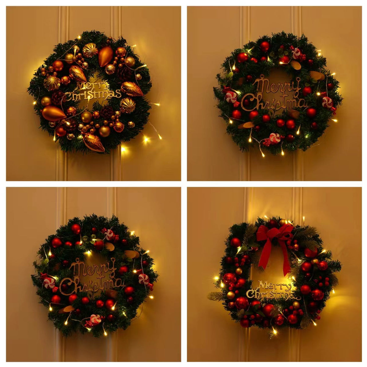 Festlicher Weihnachtskranz mit Lichtern Brehn