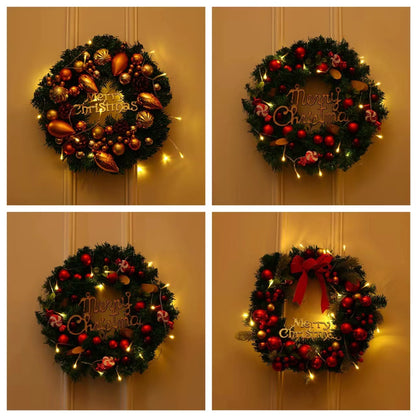 Festlicher Weihnachtskranz mit Lichtern Brehn