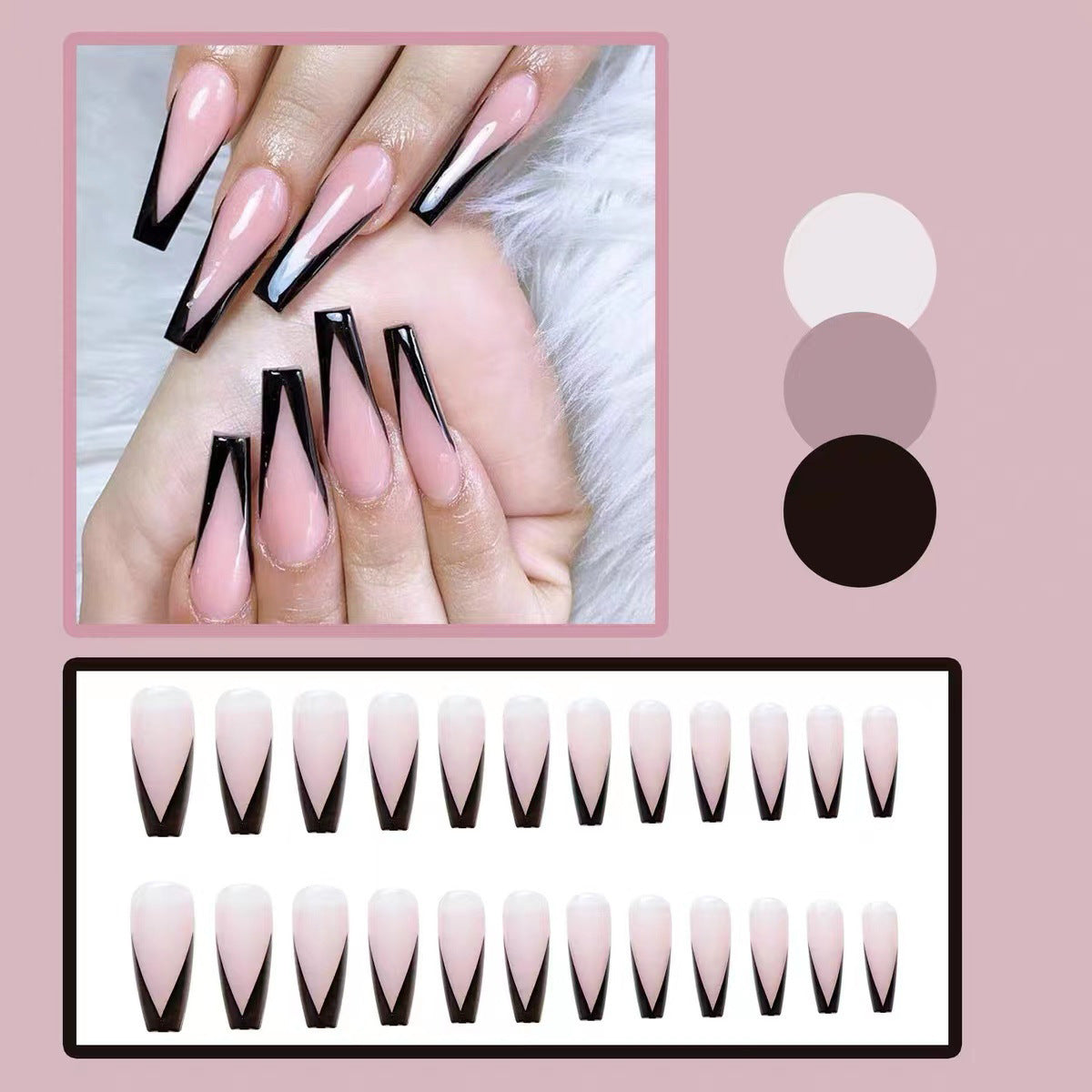 Kunstnagelset mit elegantem Stiletto-Design und glänzenden Akzenten Brehn