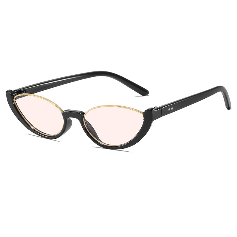 Retro-inspirierte klare Rahmen Cat Eye Sonnenbrille Brehn
