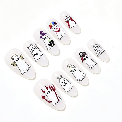Halloween-Themen Gespensterdesign Press-On Nail Art Set Brehn