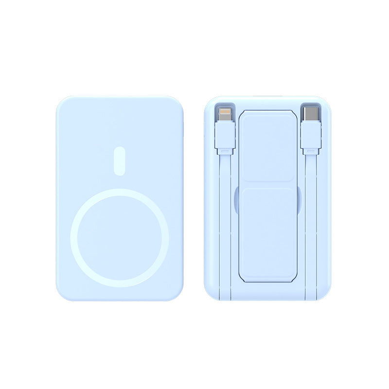 Tragbare Wireless Powerbank mit Integrierten Usb-Kabeln Brehn
