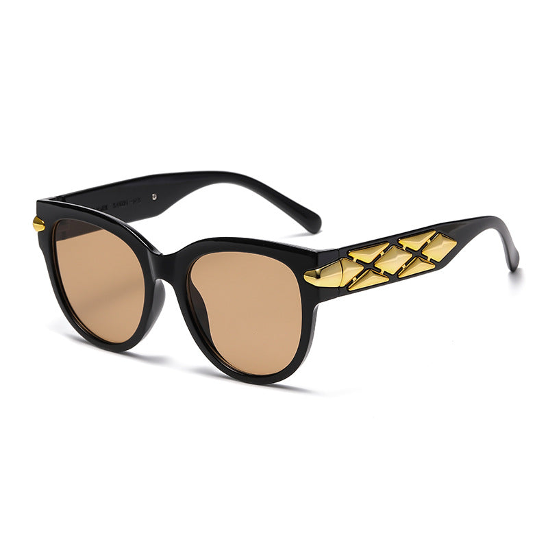 Damen Designer-Sonnenbrille mit innovativem, detailliertem Rahmen Brehn