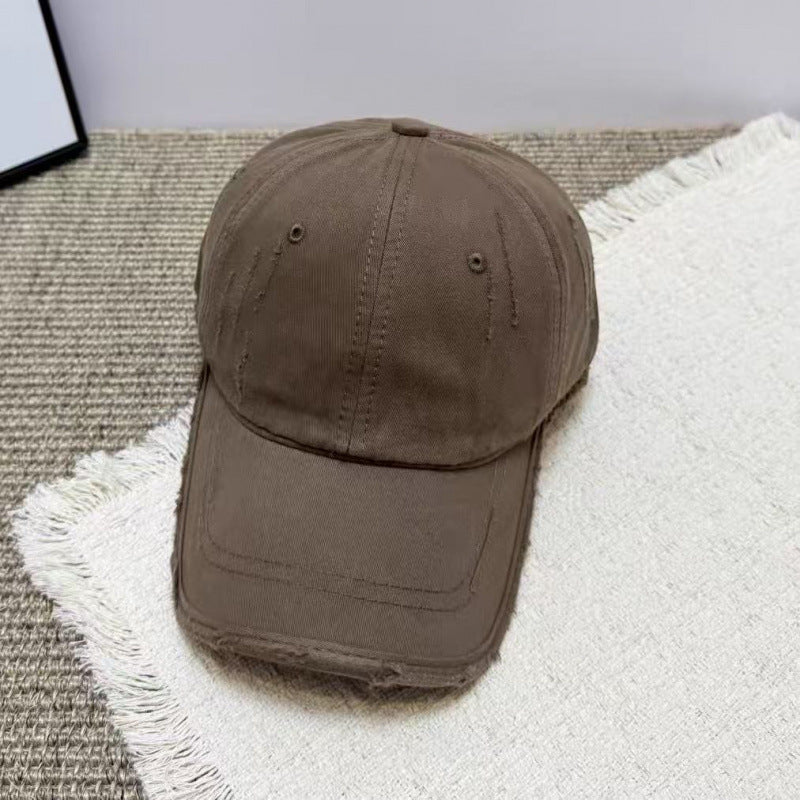 Damen Distressed Casual Twill Baseball Cap Brehn
