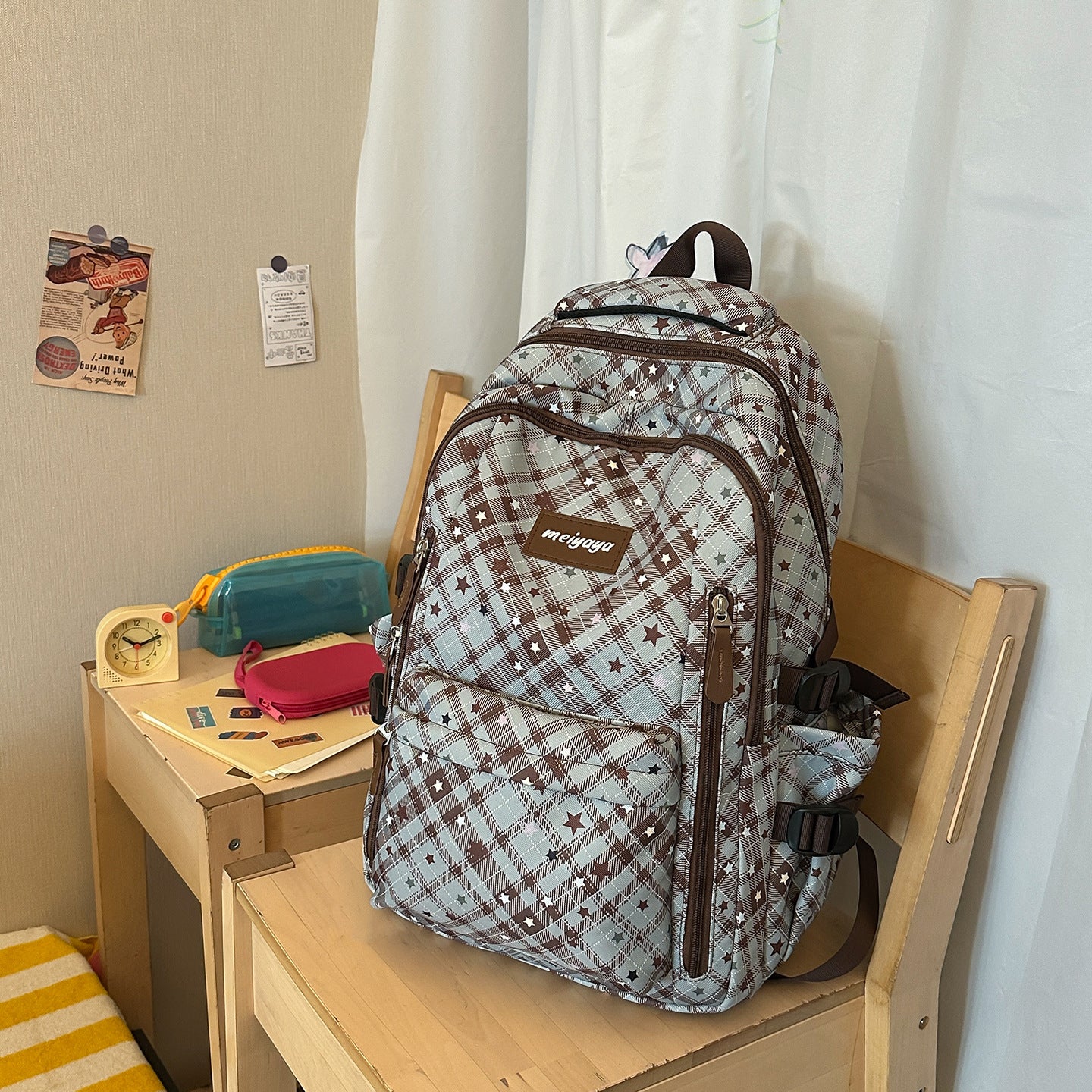 Verspielt kariertes Muster Rucksack