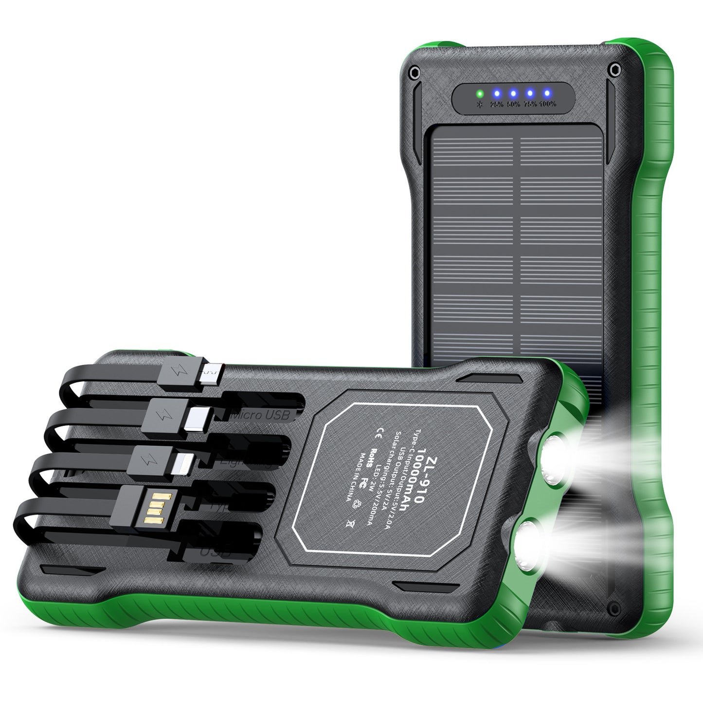 Solar Powerbank mit Integriertem LED-Licht Brehn