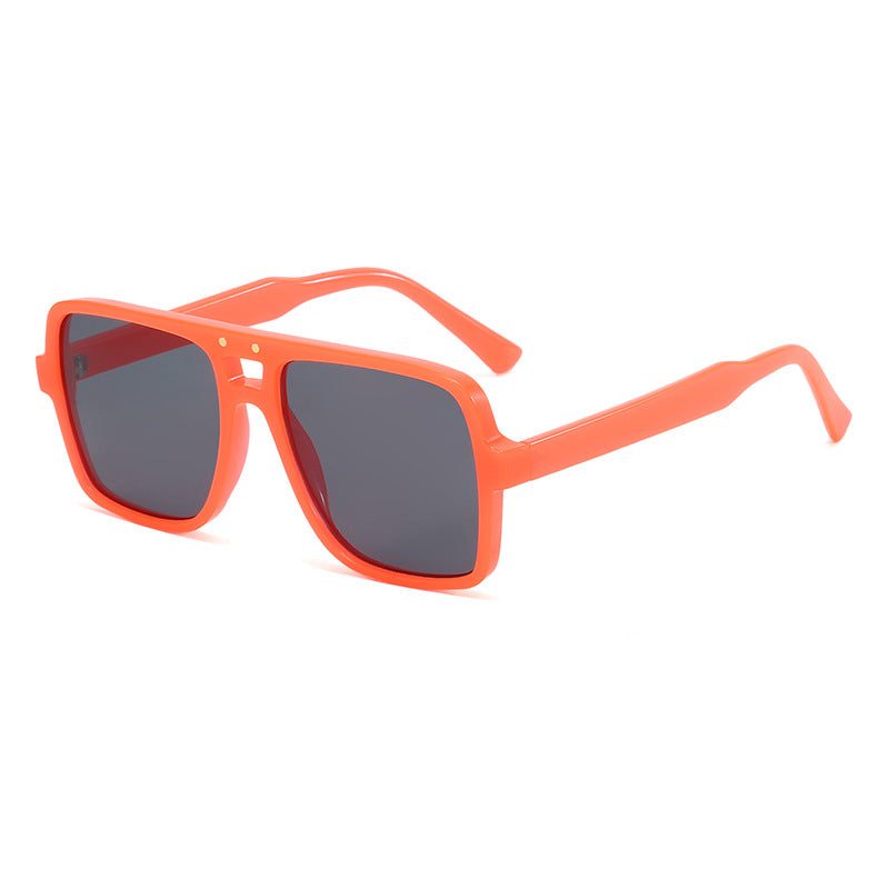 Damen quadratische oversized Sonnenbrille mit modischem transparentem Rahmen Brehn