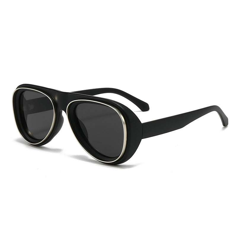 Damen modische Retro-Sonnenbrille mit breitem Rahmen Brehn