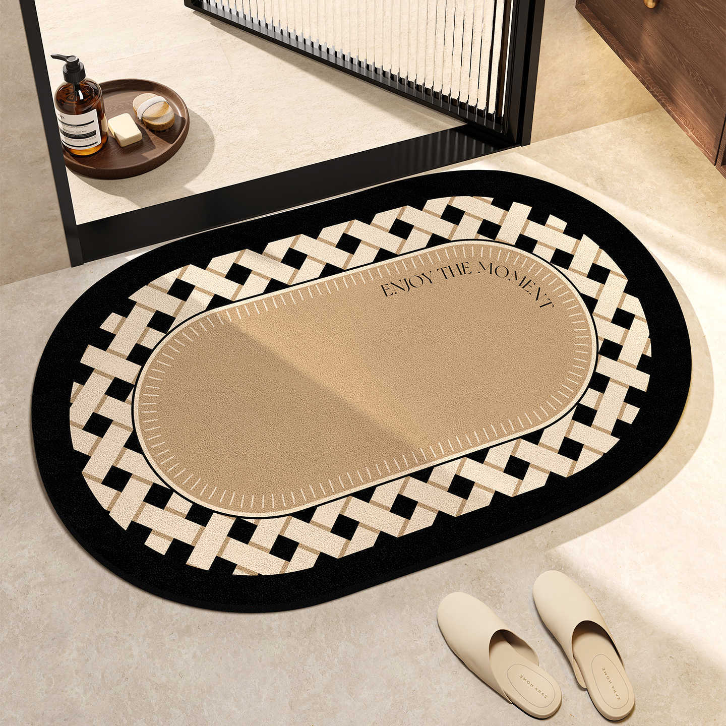 Elegante ovale Bodenmatte Brehn