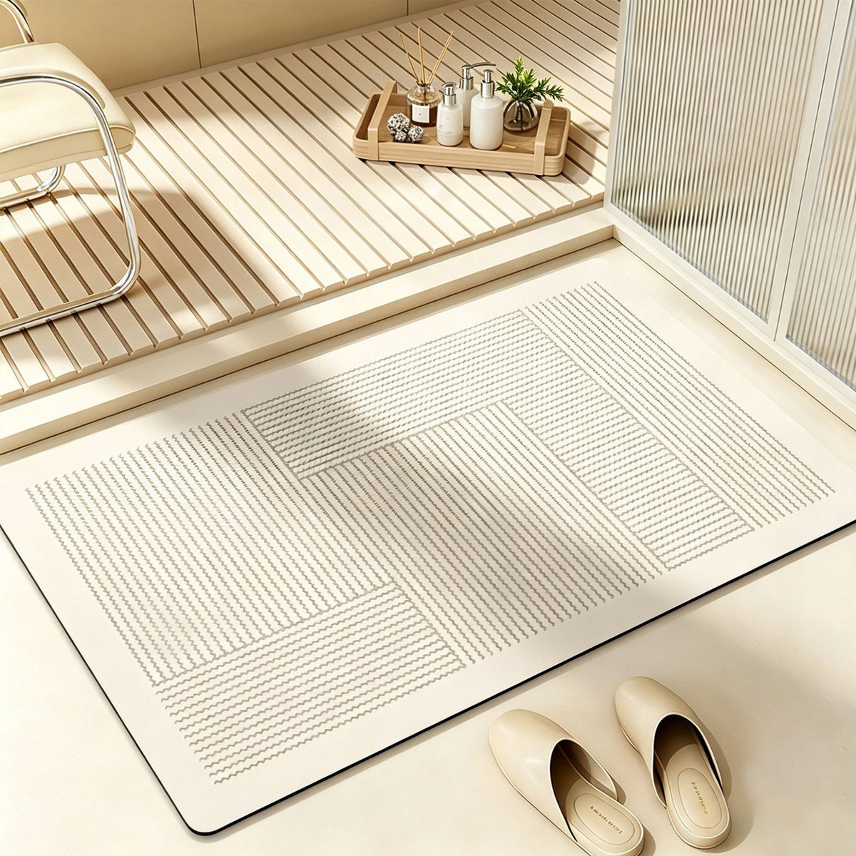 Stylische abstrakte Badematte Brehn