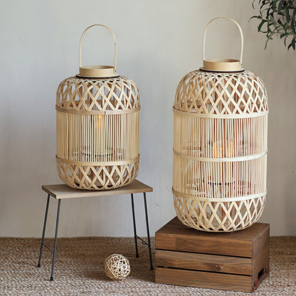 Stilvolle Rattan Laterne Brehn
