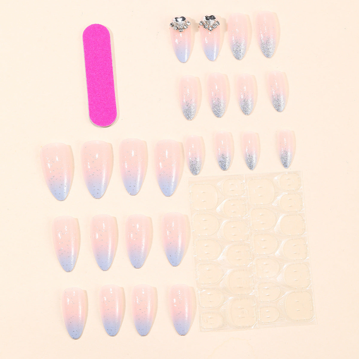 Stunning 3D Glitter Stiletto Nagelkunst Extensions Brehn