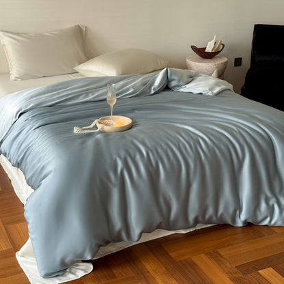 Luxuriöses Satin-Bettwäscheset mit seidig-glatter Oberfläche, Wendefunktion und Hotelverschluss