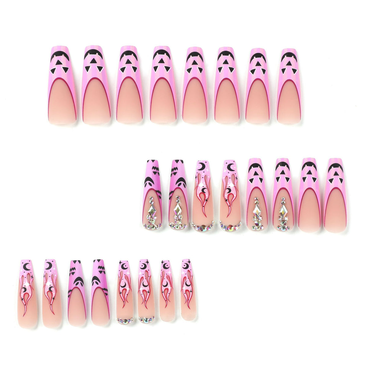Künstliche Nagelkunst mit festlichem Design und Glitzervariationen Brehn