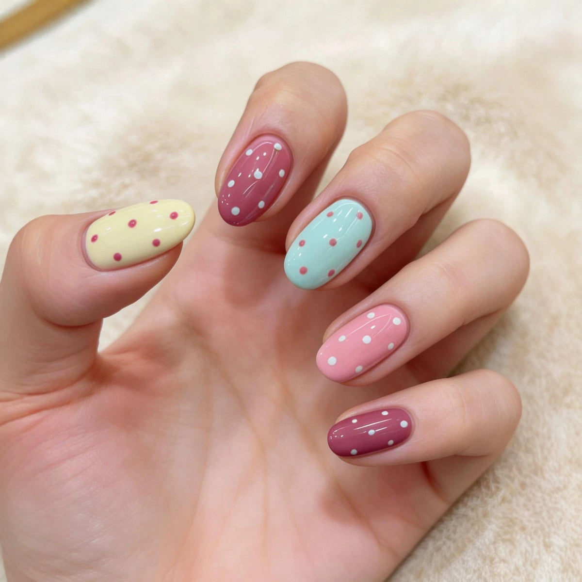 Dekoratives Polka Dot Nagel Art Set