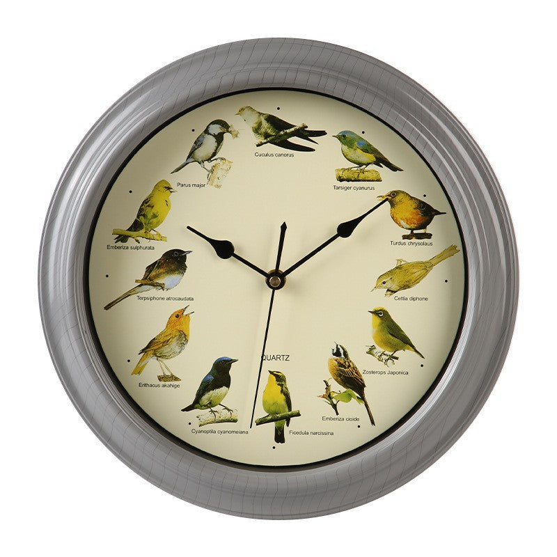 Wanduhr mit buntem Vogeldesign Brehn
