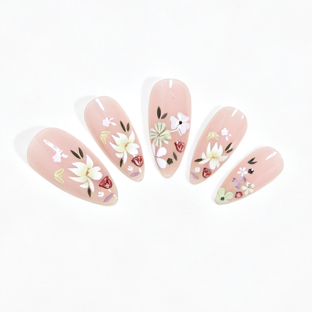 Florale Kunst Acryl Nagelspitzen Brehn