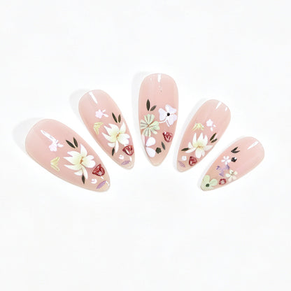 Florale Kunst Acryl Nagelspitzen Brehn