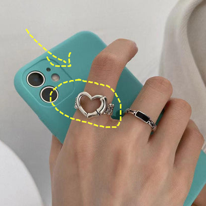 Herzförmiger Silber Statement Ring Brehn