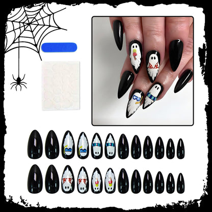 Halloween Kunstnagelset mit verspielten Gespenster-Motiven Brehn