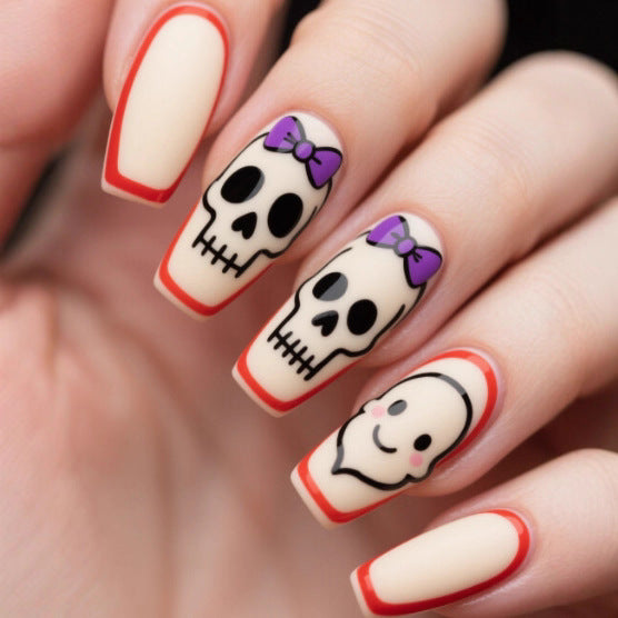 Künstlerische Halloween-Themen-Nagelverlängerungen Brehn