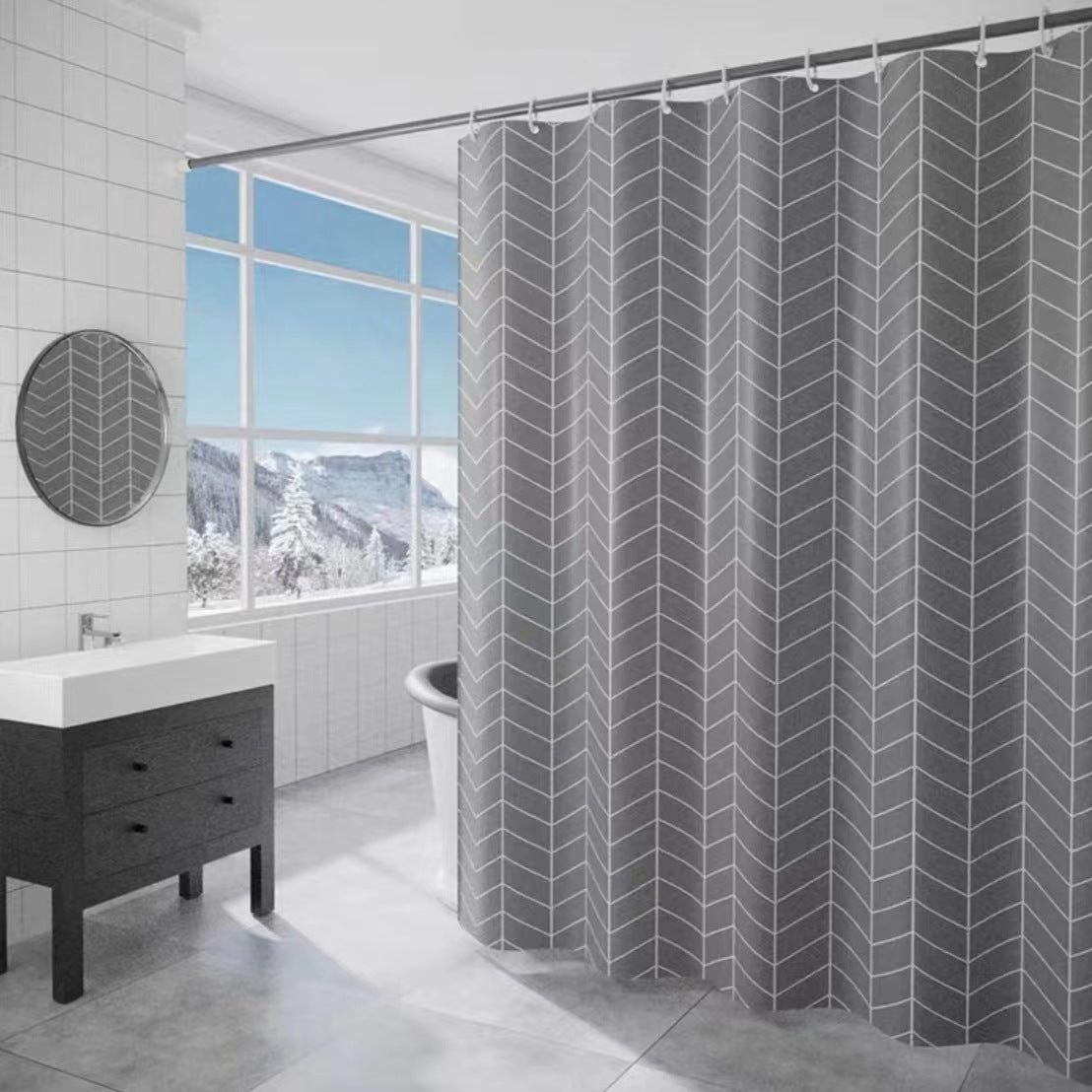 Chevron-Muster Stoff Duschvorhang Brehn
