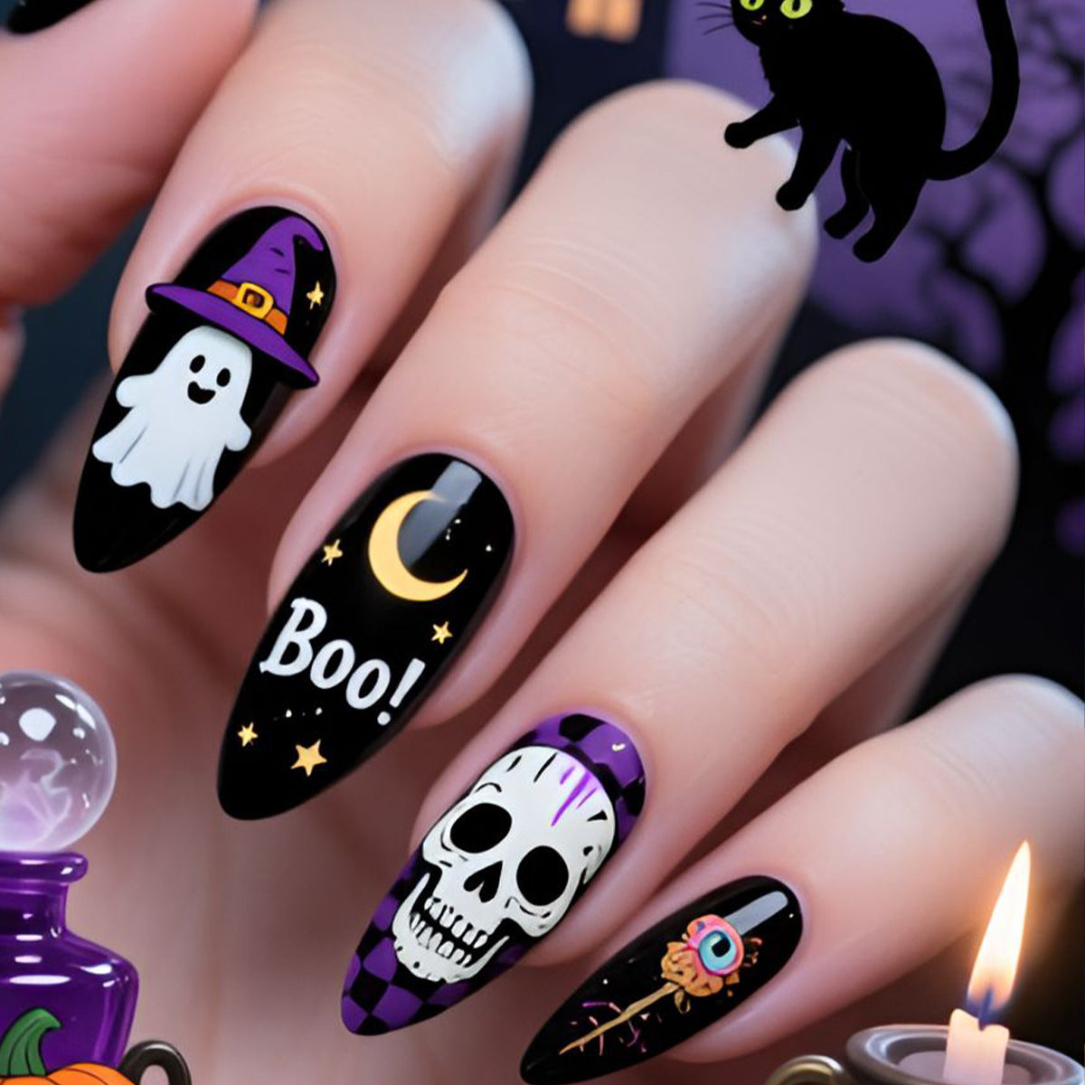 Gothic Halloween Nagelkunst Set Brehn
