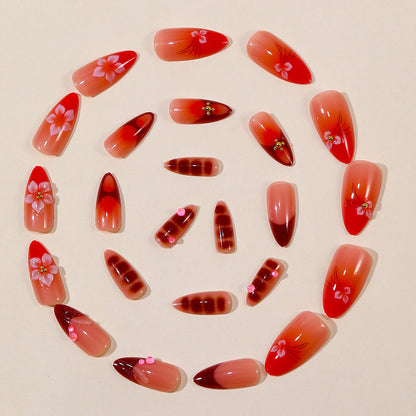 Künstlerische Blumen-Akzent Stiletto Nagelkunst Extensions Brehn
