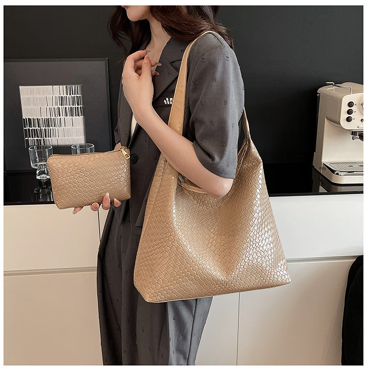 Woven Leather Schultertasche Brehn