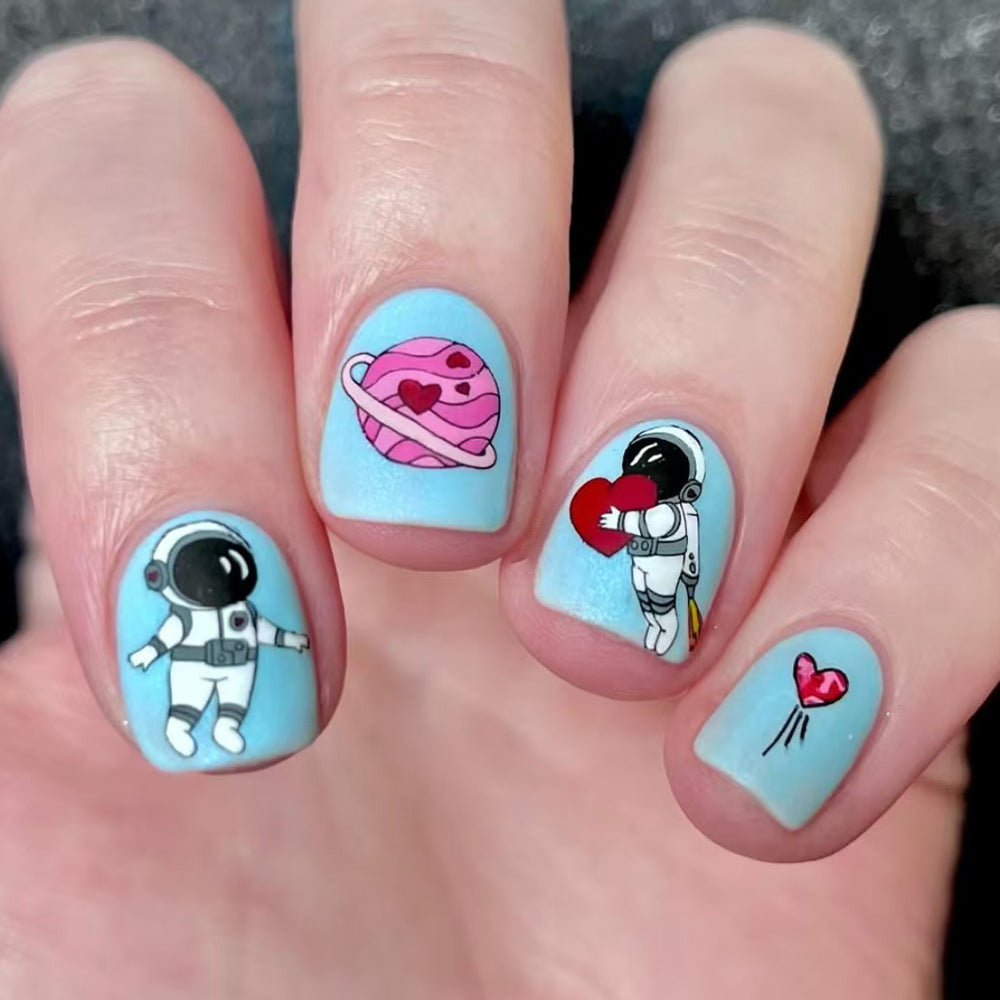 Kreative Astronauten-Themen Press-On Nagelkunst Brehn