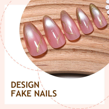 Kunstnagelset mit eleganten metallischen Akzenten Brehn
