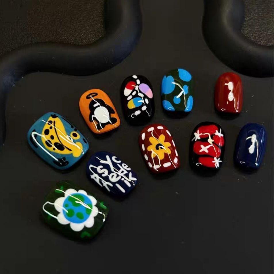 Künstlerisches Kaffee-inspiriertes Press-On Nagelkunst Set Brehn