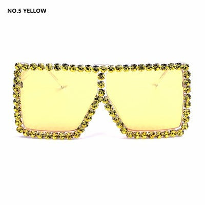 Damen oversized Sonnenbrille mit funkelndem Kristallrahmen Brehn