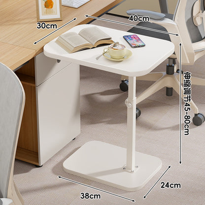 Höhenverstellbarer tragbarer Beistelltisch mit Holz-Optik und robuster Basis