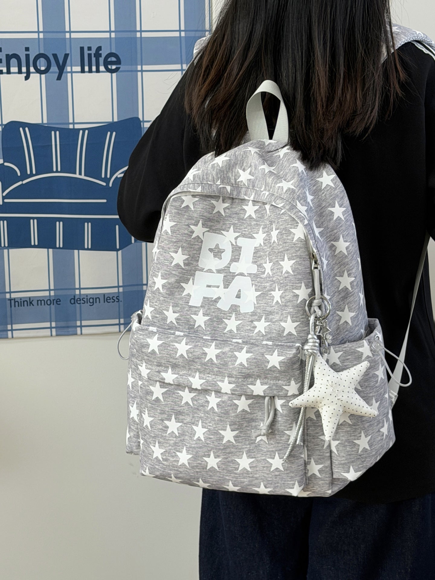 Spaß Stern-Muster Schul Rucksack
