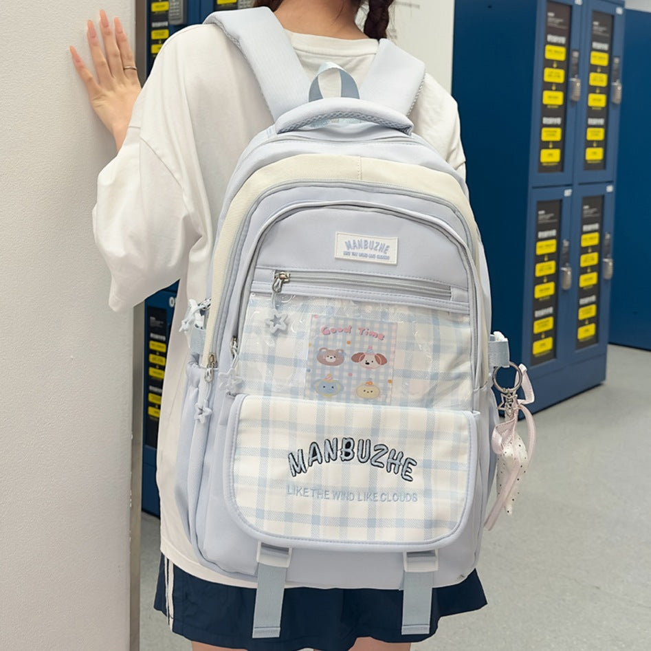 Trendiger geräumiger Rucksack mit transparenter Tasche Brehn