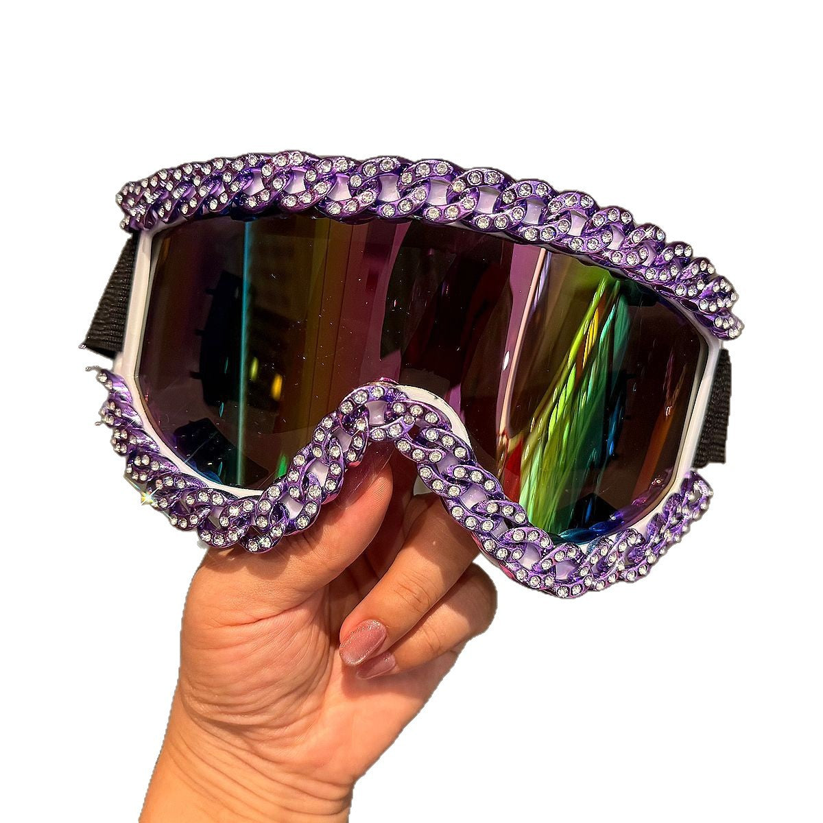 Damen Sportlich elegante Skibrille mit strassverziertem Rahmen Brehn