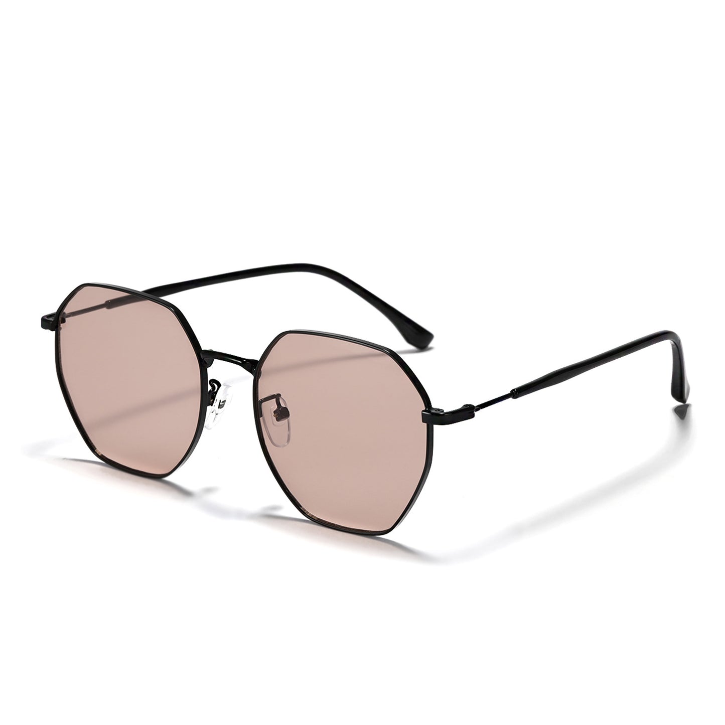 Damen modische achteckige Sonnenbrille mit trendigem Metallrahmen Brehn