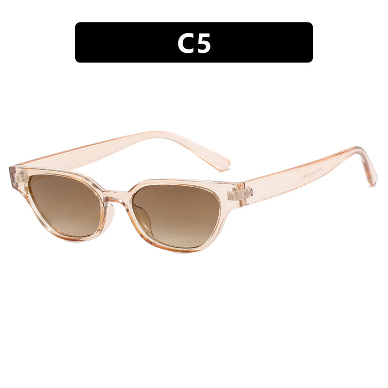 Damen modische Sonnenbrille mit geschwungenem Rahmen und braunen Gläsern Brehn