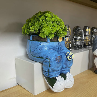 Dekorative Pflanzfigur im Jeans-Look Brehn