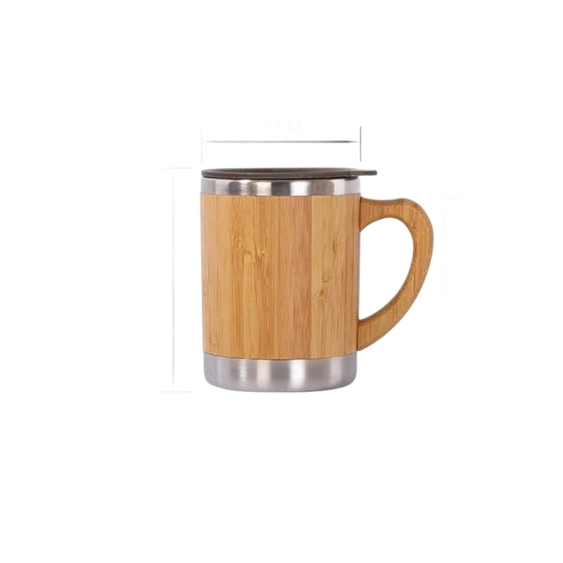 Damen nachhaltiger Isolierkaffee-Becher mit Holzgriff Brehn