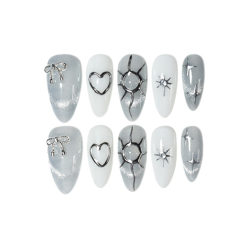 Glitzerndes dekoratives Press-On-Nagelset Brehn