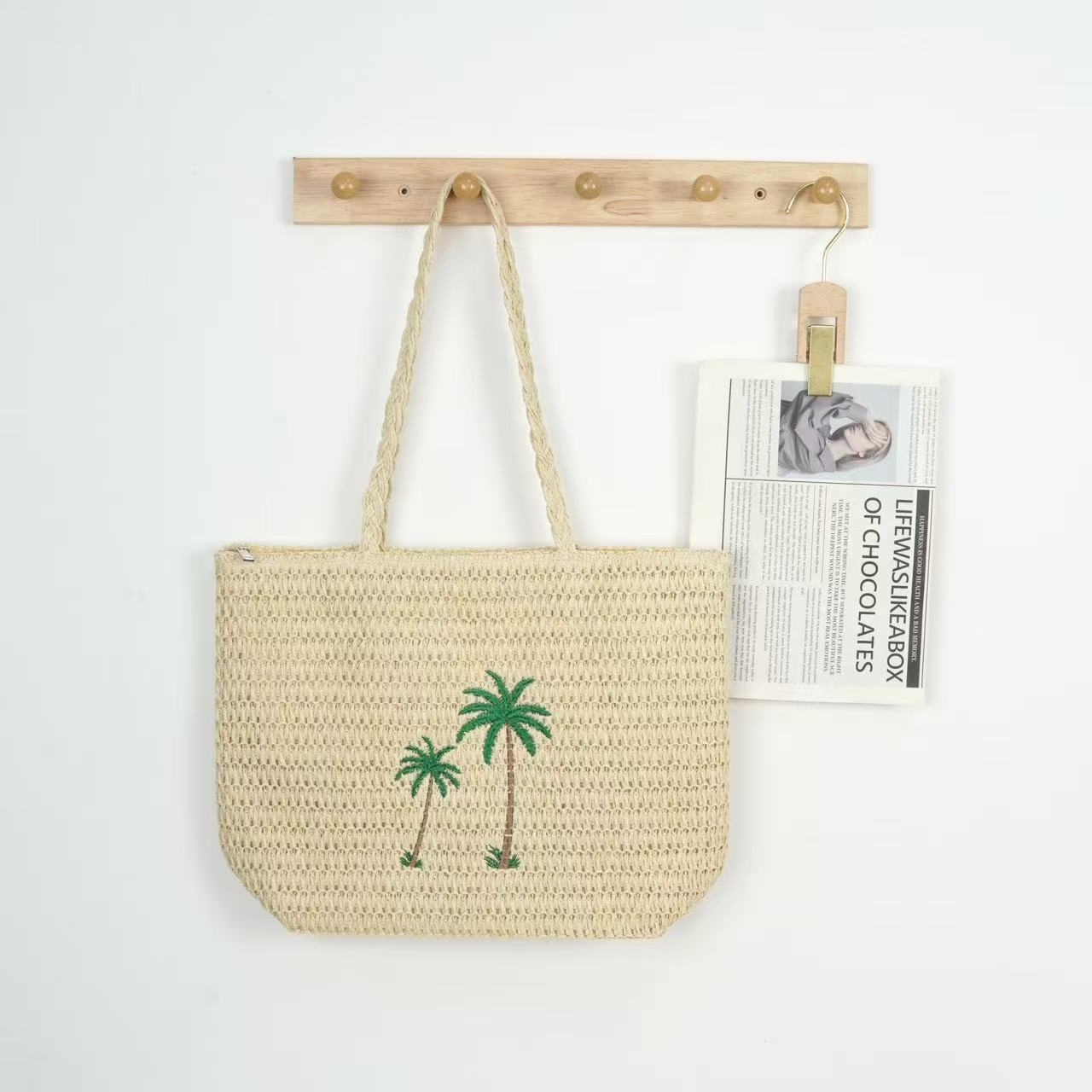 Strandtasche mit Handgefertigtem Palmenmuster Brehn