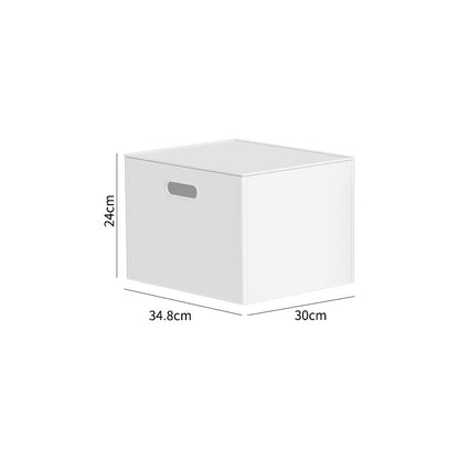 Robuste quadratische Aufbewahrungsbox mit abnehmbarem Deckel und integrierten Grifföffnungen