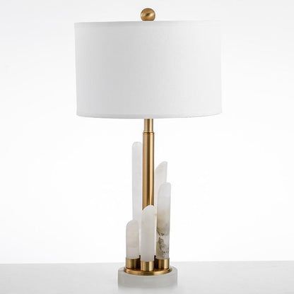 Moderne dekorative Tischlampe mit elegantem Steinfuß