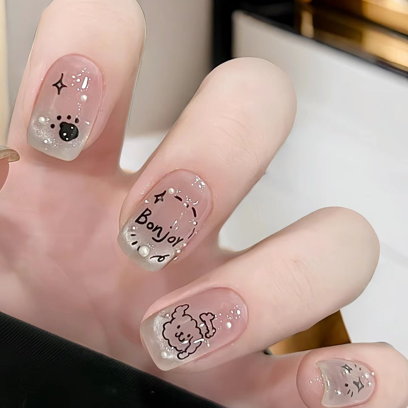 Verspielt Cartoon-Themen Press-On Nagelset Brehn