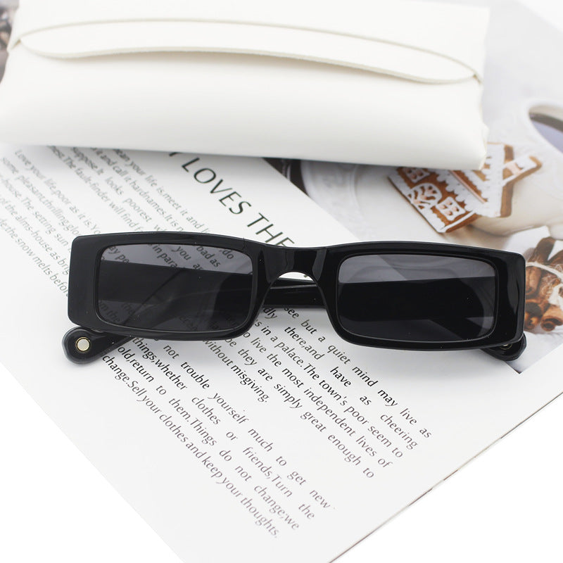Damen modische rechteckige Sonnenbrille mit strukturiertem Rahmen Brehn